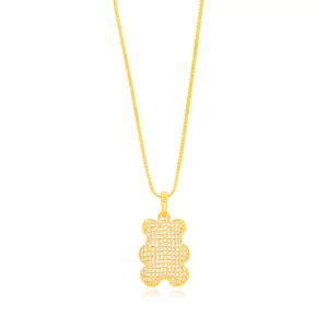 COLAR URSO COM MICRO ZIRCONIA CRISTAIS