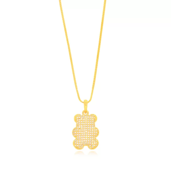 COLAR URSO COM MICRO ZIRCONIA CRISTAIS